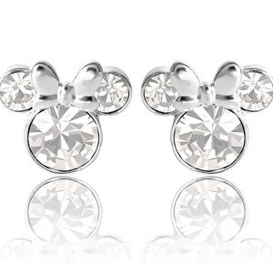 Disney Minnie Mouse Earrings April Birthstone NWT